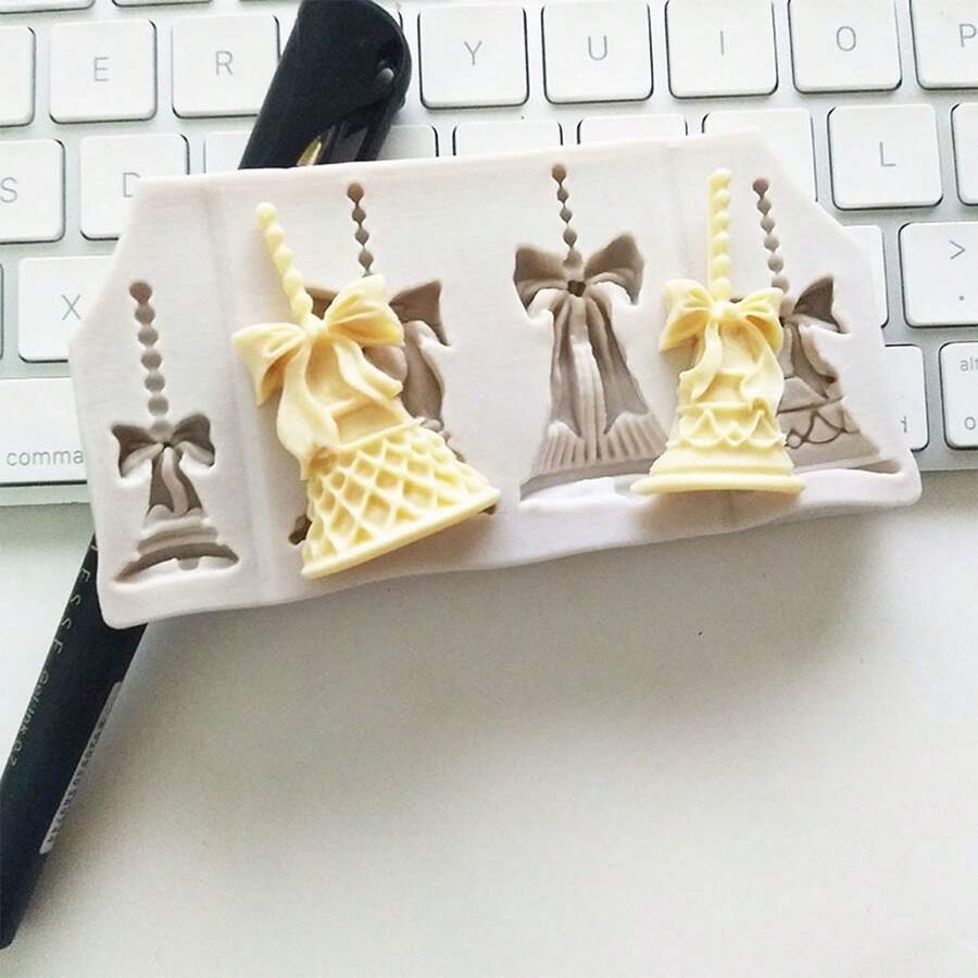 1pc Christmas Bell Silicone Mold, Candle Mold, Fudge Mold, Cake