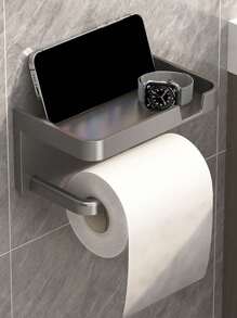 Soporte de papel higiénico de montaje en pared sin taladro - Dispensador de rollo de papel higiénico con almacenamiento, decoración de baño de plástico para decoración de otoño