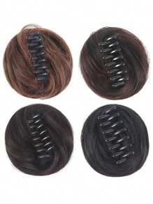 Messy Claw Clip Hair Buns, Softball Hair Extensions Party And Prom Artificial Hair Wigs Peruka z włosów dla wszystkich kobiet, aby dodać objętości do swojego klipu 1 sztuka Peruki syntetyczne na imprezy Halloween na festiwalach muzycznych