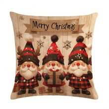 1 件圣诞快乐圣诞老人单面 3D 印花枕套，3 种尺寸可选，适用于沙发、榻榻米装饰（不含枕芯） - 彩色 - 查看 9