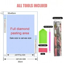 5D DIY 钻石画套装轮廓圆形钻石艺术适用于墙面装饰、入口通道和卧室帆布工艺套装 - 彩色 - 查看 5