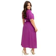 Evangelical Fashion Dress Longuete Detail Buttons Pockets - 中紫紅色 - 查看 2