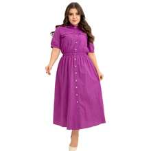 Evangelical Fashion Dress Longuete Detail Buttons Pockets - 中紫紅色 - 查看 1