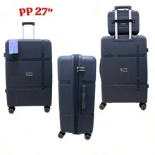 Unbreakable PP Suitcase 32kg 360 Swivel Wheels Expandable Polypropylene International Airplane Standard - 灰色 - 查看 4