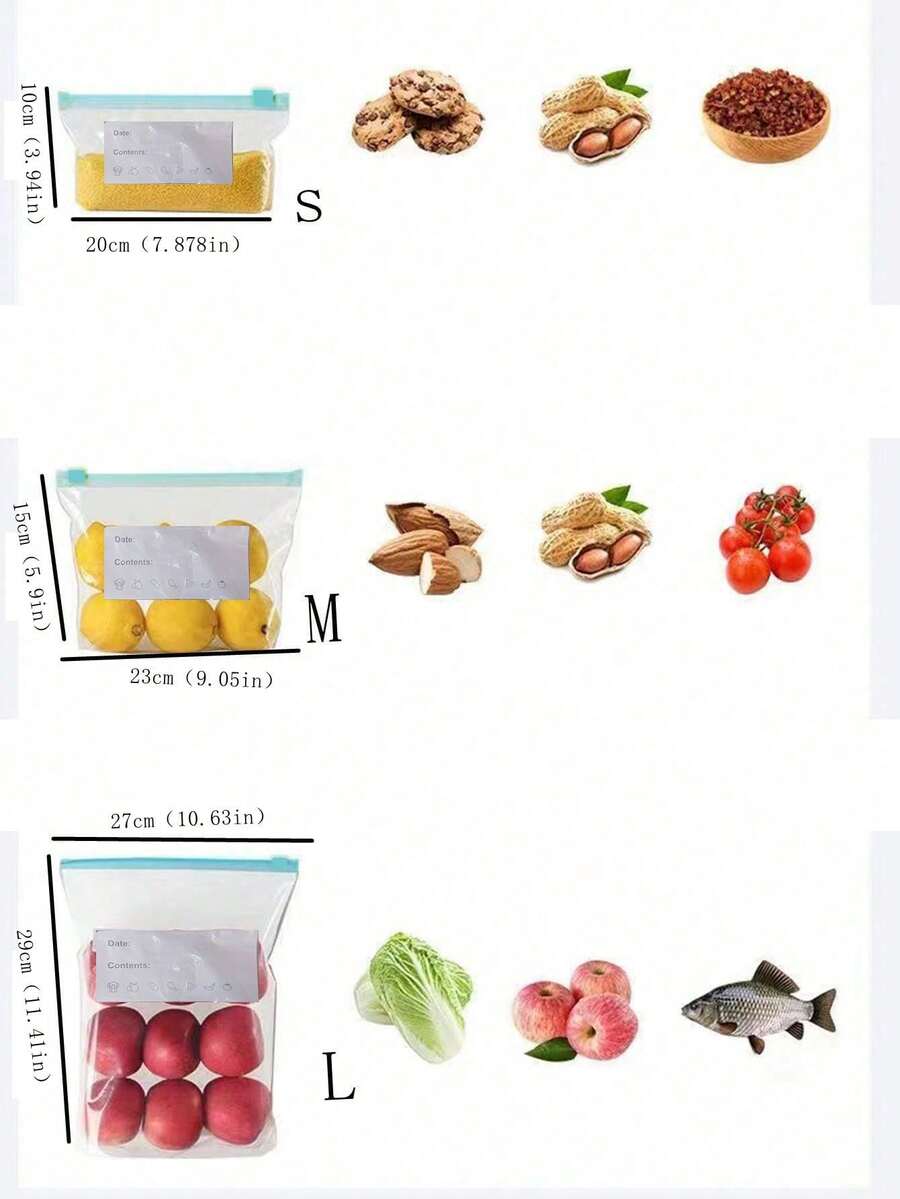 Ziplock Food Storage Bag, Thick Blue Refrigerator/Freezer Bags