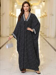 Đầm Kaftan dài tay phong cách Bohemian cổ chữ V giản dị thanh lịch mới 2024 dành cho nữ - Nhiều màu - Xem 5