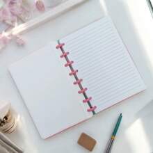 Hardcover Disc Notebook With Detachable And Repositionable Lined Sheets In B5 And A5 Sizes - Hồng - Xem 2