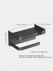 Soporte de papel higiénico de montaje en pared sin taladro - Dispensador de rollo de papel higiénico con almacenamiento, decoración de baño de plástico para decoración de otoño