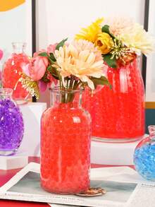 60,000 颗透明水凝胶珠用于花瓶填充，红色凝胶水珍珠用于漂浮珠子珍珠蜡烛、婚礼中心装饰、新娘送礼会、圣诞节、周年纪念日和节日装饰