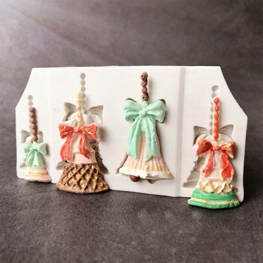 1pc Christmas Bell Silicone Mold, Candle Mold, Fudge Mold, Cake