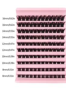 Asiteo 120 sợi mi giả tự làm, mềm mại, nhẹ nhàng, tạo hiệu ứng trang điểm tự nhiên, phù hợp cho người mới bắt đầu tự trang điểm mắt tại nhà. - màu đen - Xem 4