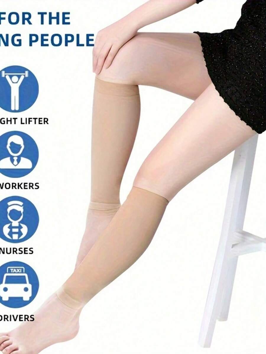 1 Pair Of Compression Sock Men's Veins Calf Legs Socks Soreness Sports