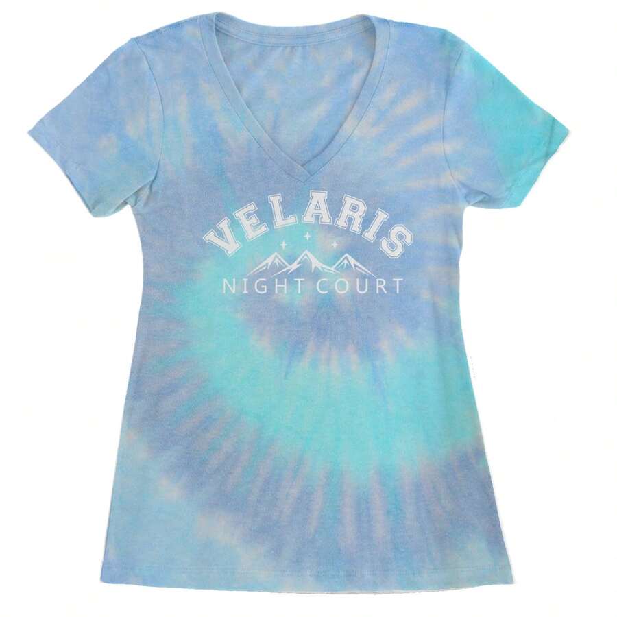 Velaris Night Court Starfall Ladies V-Neck T-Shirt - 藍雲 - 查看 1