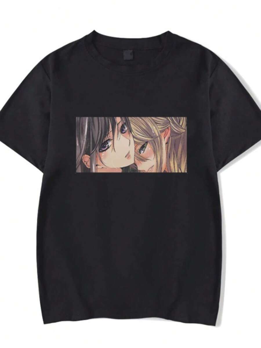 Citrus Mei Yuzu T-Shirt Japanese Anime Manga Otaku Geek Nerd Shirt Blouse Unisex Male Female 100% Cotton Top Premium Streetwear New Release Fast Shipping Various Colors!! Plus Size - 黑色 - 查看 1