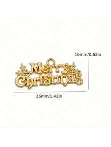 10pcs Merry Christmas Charms, Zinc Alloy Pendant For DIY Jewelry Making, Necklace, Bracelet, And Earring Craft Accessories,Festive Seasonal Ornaments, No Electricity Needed, Christmas Hanging Decorations, Christmas Decor Home Decor Christmas Decorations Room Decor Winter Christmas Decorations Home Christmas Gifts Christmas Decor - Multicolor - View 6