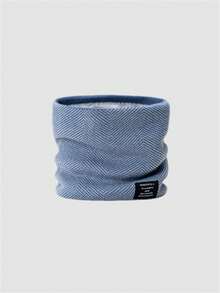 1 件冬季保暖内衬颈部保暖围巾，男女通用厚针织防风颈套，适合男士 - 小白點圍脖 - 查看 4