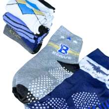 Kit 12 Pairs Of Printed Non-Slip Socks For Boys / 2 To 4 Years Old / 6 To 8 Years Old - 彩色 - 查看 3
