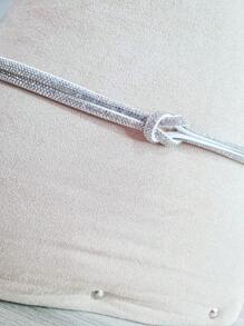 RHINESTONE BELT KNOT CHAIN SHINE METAL PIECE DELICATE SHINY CHIC - 銀色 - 查看 4