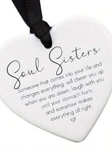 1 Soul Sister Gift, Friendship Gift, Personalized Heart-Shaped Decorations, Friend's Birthday, Sister Gift, Soul Sister Quote, Best Friend Gift,Home Decor ,Room Decor,Wall Decor Gifts Graduation