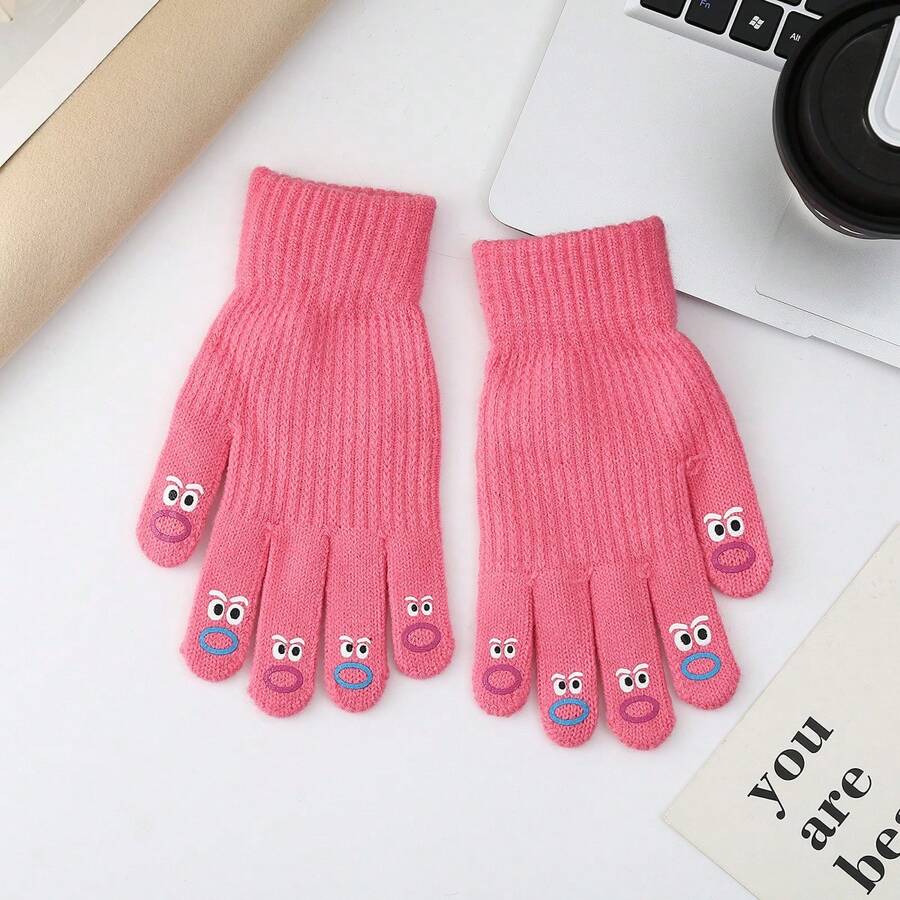 The Mouth Mouth Strange Glove Female Autumn Winter May Touch The Screen