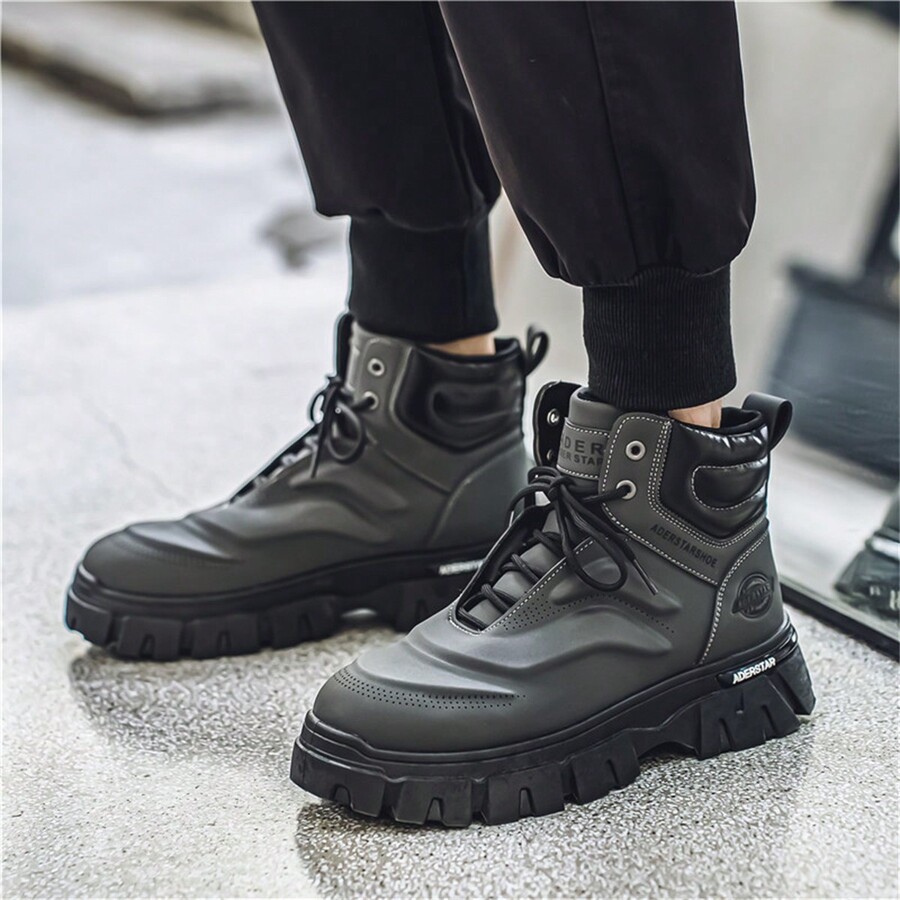 2024 New Men Boots, Fashion British Style Waterproof HighTop Thick