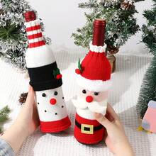 1 cái Nắp chai rượu trang trí Giáng sinh, Ông già Noel hoạt hình & Cây thông Noel, Trang trí bầu không khí cho nhà hàng & khách sạn - Nhiều màu - Xem 3