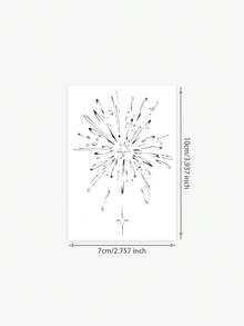 1 件防水临时纹身贴纸，星光烟花，闪耀设计，适合时尚爱好者 - 黑色 - 查看 4