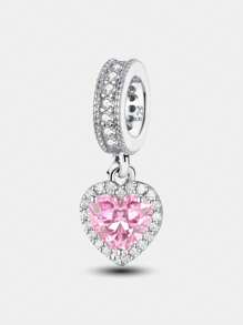1 pieza Cuenta de plata de ley 925 con forma de corazón infinito y circonita, a la moda para mujeres, apto para pulseras, brazaletes, joyería DIY, regalo de aniversario, fina joyería para damas