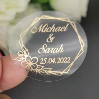 50 Pcs Personalized Custom Gold Foil Sticker Wedding Special Round Sticker Bridal Gift Party Decoration Adhesive Stylish, Adorable, Colorful Custom, Personalized, Unique Ideal Gifts For Her Friends, Son, Daughter, School Students, Workers, Youth School, Home, Office,Multi-Functional, Ornamental,Reusable,Exquisite,Stylish,High-Quality,Colorful,Modern,Custom,Personalized,Unique,Ideal Gifts For Him,Ideal Gifts For Her,Boyfriend,Dad,Girlfriend,Mom,Family,Friends,Tea Room,Home,Garden,Office,For Anniversaries,For Valentine's Day,For Mother's Day,For Birthdays,For Father's Day,For Graduation,For Weddings,For Housewarming,Customized Stickers,Look Glamour,Xmas Decoration,Home Room Decor Gifts