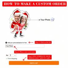 1 szt. Spersonalizowany akrylowy wieszak na zdjęcia twarzy pary na Boże Narodzenie, spersonalizowane dekoracje ze zdjęciem Świętego Mikołaja, wyjątkowe prezenty, dostosowane do zdjęcia, świąteczne prezenty dekoracyjne