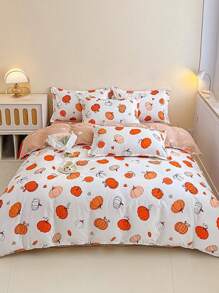 1 Bộ 3 Bộ Chăn Ga Gối Bằng Vải Cashmere Thực Vật Chải Kỹ, Thiết Kế Phong Cách Đồng Quê Downton Abbey, Chủ Đề Mùa Thu Lãng Mạn, Giấc Ngủ Thoải Mái, Thích Hợp Cho Phòng Ngủ Hoặc Phòng Khách, Có Thể Giặt Bằng Máy Và Dễ Chăm Sóc - Nhiều màu - Xem 1