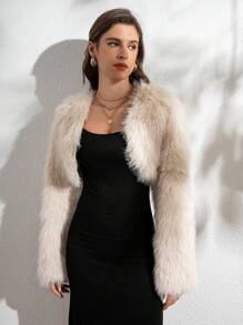 RELISH NOLESS Women Short Fluffy Coat For Elegant Gatherings In Winter