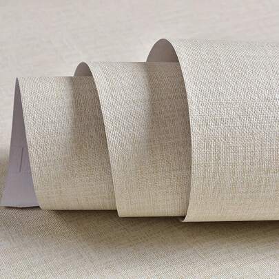 1 Rollo de papel tapiz autoadhesivo beige, para muebles y renovación de paredes, paneles de pared con pegatinas de renovación, papel tapiz, artículos de decoración de primavera para refrescar tu hogar, pegatinas de decoración Rama, regalos de cumpleaños y graduación