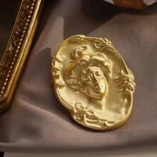 1 件复古金属质感优质胸针、西装翻领别针装饰 - 彩色 - 查看 7