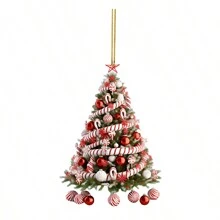 圣诞装饰圣诞树吊坠，圣诞树节日装饰，扁平圣诞装饰吊坠，家居派对装饰（款式随机） - 彩色 - 查看 6