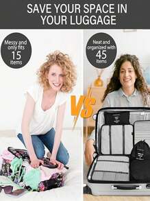 9 合 1 旅行收纳套装：盥洗包、化妆包、化妆盒、刷架、手提包、手提包、科技收纳包、内衣包、鞋袋、服装文件夹。适用于口红、唇线笔、眉笔、眼影盘、内衣、牙膏、牙刷、化妆品、护肤品、指甲油、珠宝、香水、文具、电子产品、波西米亚风 - 彩色 - 查看 6