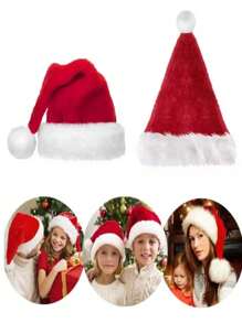 Red Velvet Santa Claus Hat 40 Cm Christmas Merry Christmas Decoration Classic Red Comfort Christmas Hat - 紅色 - 查看 4