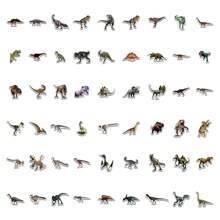 54 件恐龙贴纸 可爱美观乙烯基防水贴纸 装饰贴纸 适用于水瓶、电脑、笔记本、行李箱、手机、笔记本电脑自行车滑板 - 彩色 - 查看 3