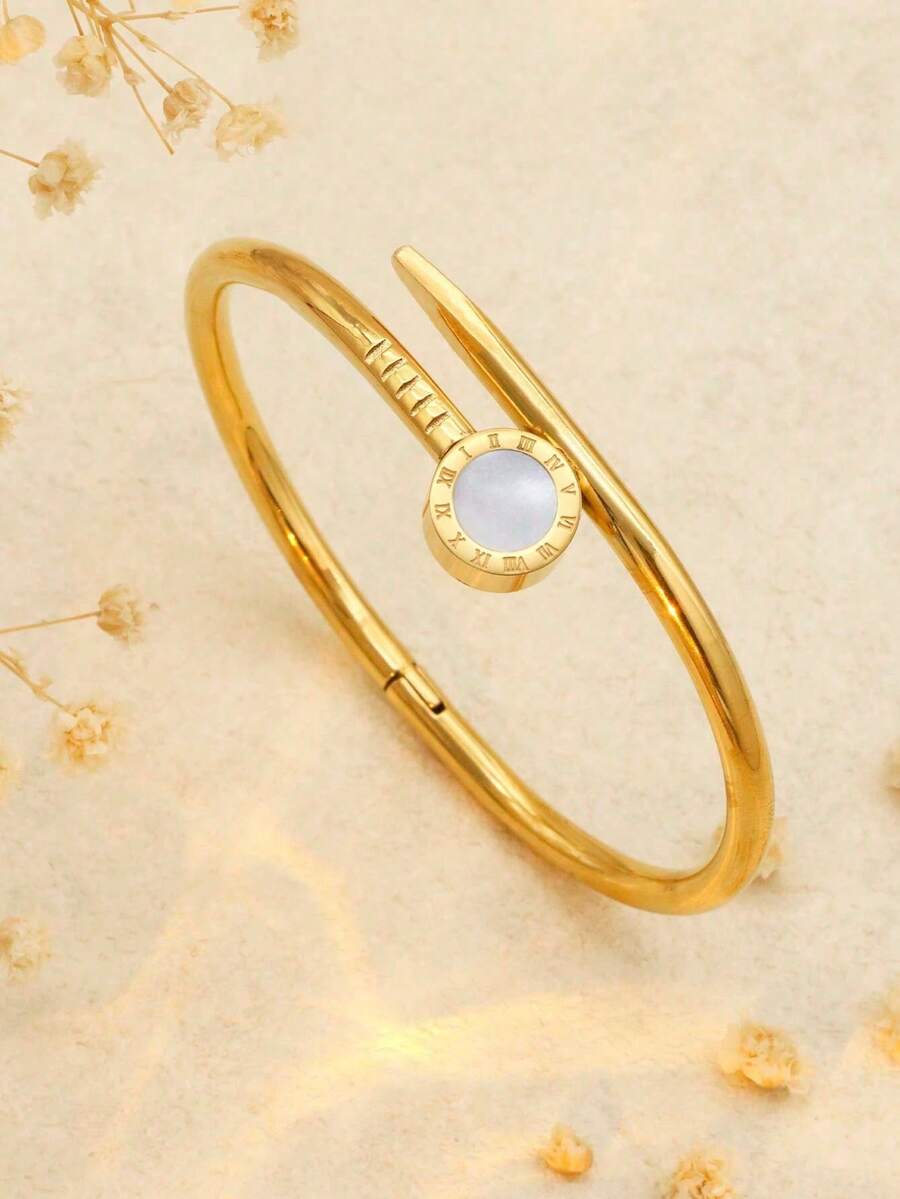 1 件全新不锈钢罗马数字手链，时尚高端设计独特百搭珠宝配饰 - 彩色 - 查看 1