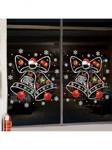 1 miếng dán cửa sổ Giáng sinh rực rỡ - Dễ bóc, có thể tái sử dụng, trang trí hình chuông cho phòng khách, trang trí nhà cửa, trung tâm mua sắm và cửa sổ kính - Trang trí ngày lễ hội - Nhiều màu - Xem 5