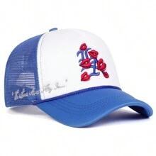 1 件男士哥特式洛杉矶嘴唇图案棒球帽，卡车司机帽，适合户外、防晒、休闲、春秋旅行、海滩 - 彩色 - 查看 8