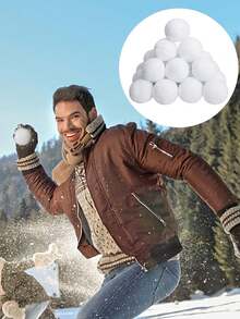 40 件人造雪球室内打雪仗套装，雪地沙滩玩具球，家长互动打雪仗，适合室内或室外玩耍 - 安全、干净，适合随时玩耍，圣诞节/冬季假期逼真的假雪球投掷游戏，圣诞树装饰 - 白色 - 查看 7