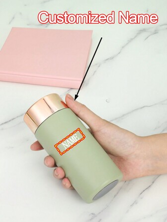 1pc Customized Name Vacuum Bottle, Mini Pocket Insulated Cup, SUS316 Stainless Steel Keeps Drink Temperature, 200ml/6.7oz, Suitable For Outdoor Use