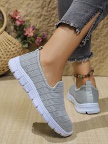 Women's Breathable Mesh Flat Shoes, Casual Sports Walking Sneakers