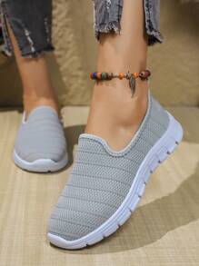 Women's Breathable Mesh Flat Shoes, Casual Sports Walking Sneakers