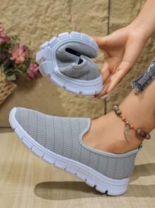 Women's Breathable Mesh Flat Shoes, Casual Sports Walking Sneakers
