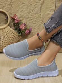 Women's Breathable Mesh Flat Shoes, Casual Sports Walking Sneakers