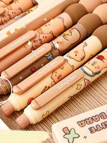 1pc/4pcs/8pcs Wipetable Capybara Creative Press, (A Box Of 4) Exam Brush Questions Special, Highly Attractive Gel Pen Random Style Random Color, Refill Blue Pen, Highly Attractive Creative Student Stationery Pen, Detachable, Office Signature Supplies, Gifts For Family, Friends, Colleagues School Supplies, Teacher Stationery, Boy Gifts, Girls Gifts, Suitable For Graduation Season, Eid Al-Adha, Independence Day, School Season,Back To School