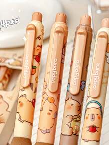 1pc/4pcs/8pcs Wipetable Capybara Creative Press, (A Box Of 4) Exam Brush Questions Special, Highly Attractive Gel Pen Random Style Random Color, Refill Blue Pen, Highly Attractive Creative Student Stationery Pen, Detachable, Office Signature Supplies, Gifts For Family, Friends, Colleagues School Supplies, Teacher Stationery, Boy Gifts, Girls Gifts, Suitable For Graduation Season, Eid Al-Adha, Independence Day, School Season,Back To School