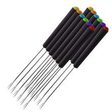 Set Of 12 Fondue Forks Stainless Steel Snacks Large Skewer 24cm Tips With Colored Identification - 黑色 - 查看 1